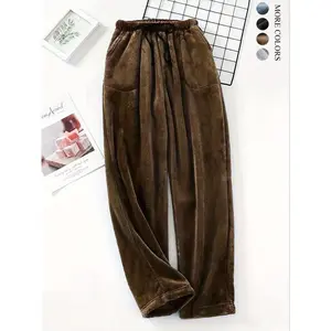 Fall fashion: trendy men’s fleece pajama pants—comfortable, warm lounge sleepwear; velvet home pants, loungewear