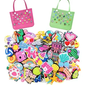 30/50/100/200PCS Random Different Bogg Bag Charms Leisure Charms for Bogg Bag Beach Tote Bag PVC Decorative Accessory Charm Women Gift