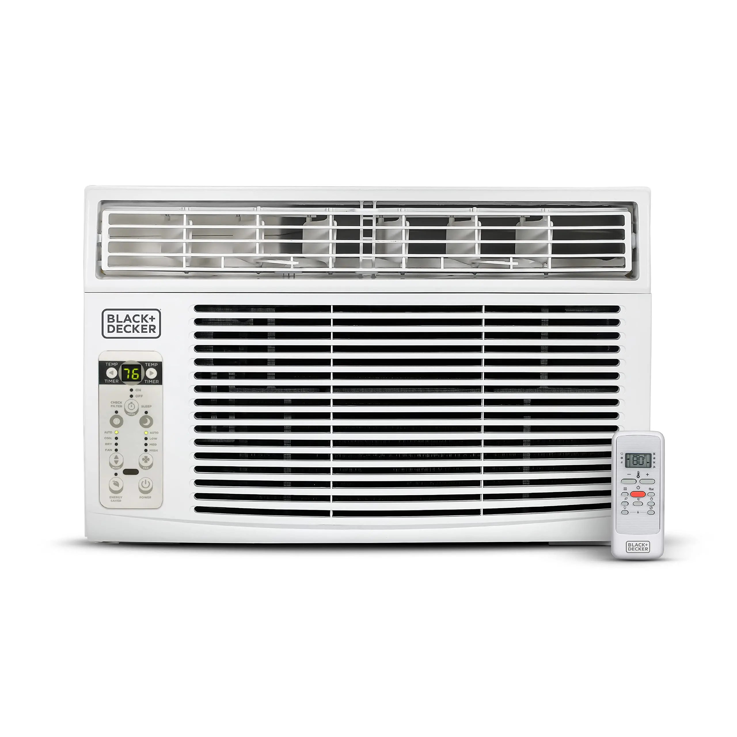 BLACK+DECKER Window Air Conditioner 14300 BTU, AC Window Unit Cools Up to 700 Square Feet, AC Unit with Remote Control, 3 Cooling Speeds and Fan Only Function, BD145WT6, White