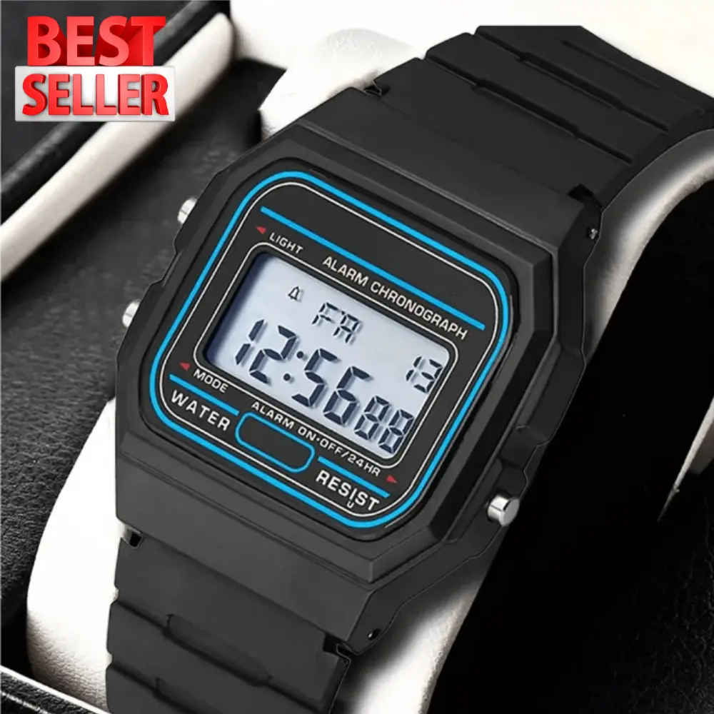 New Men's Classic Electronic Sports Watch, Silicone Strap with Date Display