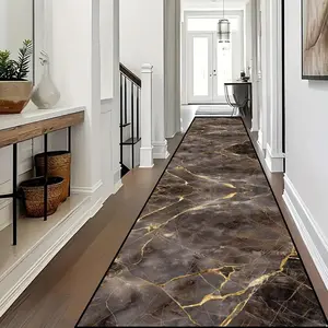 Marble Pattern Kitchen Runner Rug, 1 Count Non-slip Soft Kitchen Mat, Washable Kitchen Rugs, Decorative Carpet for Home Living Room Bedroom Kitchen, Decorative Area Rug