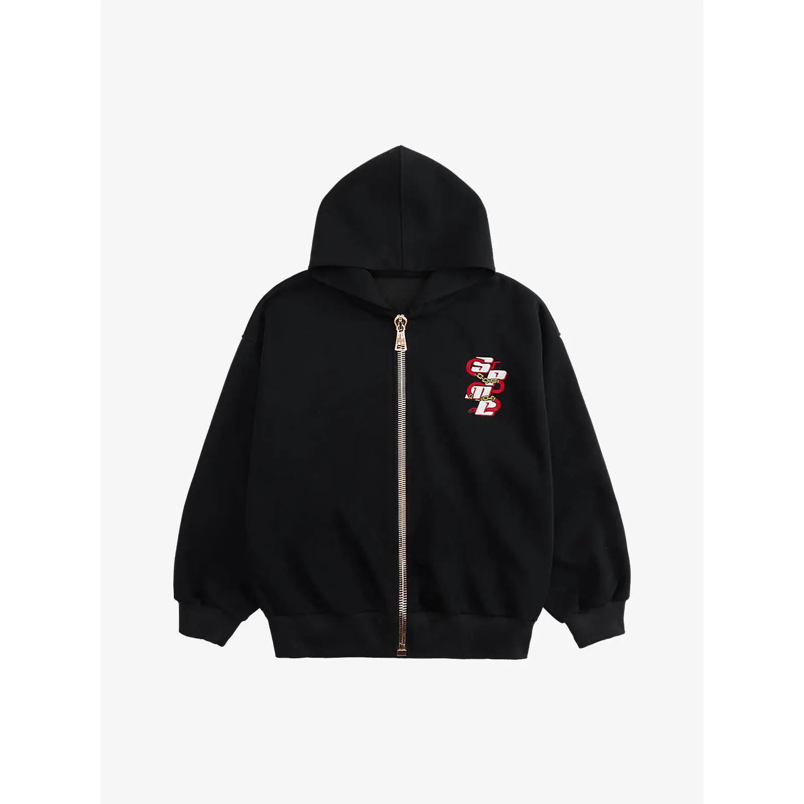 Supermade Original Embroidered Zip-Up Hoodie - Men's Cotton Long-Sleeve Tops Sweatshirts for Streetwear, Joggers