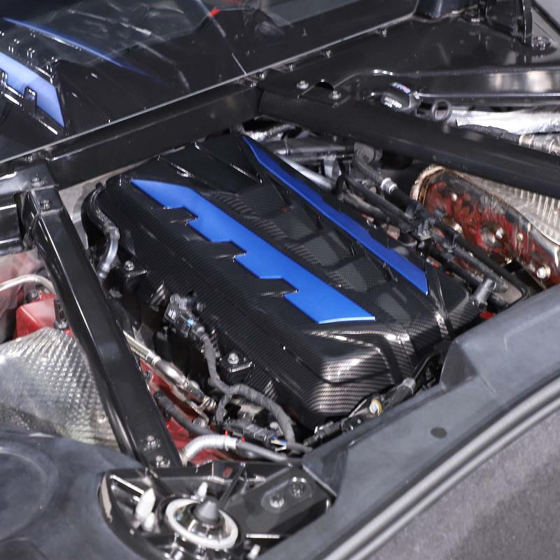 2-Piece Aluminum Alloy Black/Blue/Yellow/Red Car Hood Side Logo Decorative Stickers for 2020+ Corvette C8