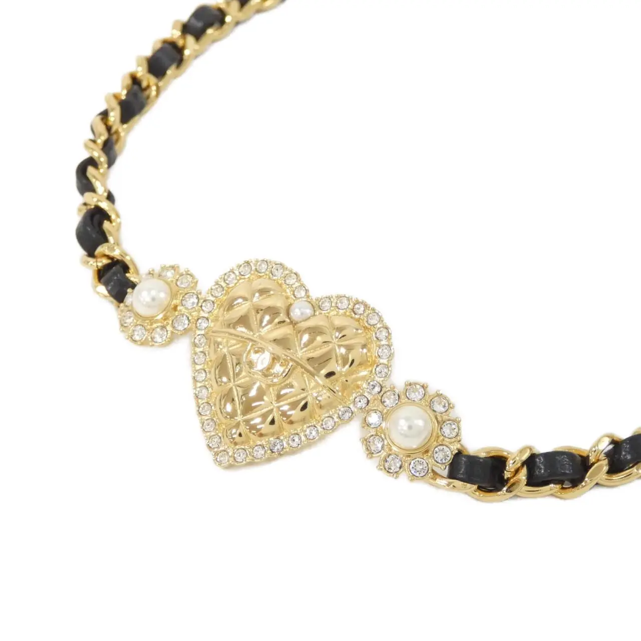 Pre-owned CHANEL Lambskin Small Leather Goods Necklace Choker