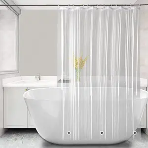 Shower Curtain Liner 76 inches Long with 6 Magnets, PEVA Lightweight Waterproof Plastic Extra Long Shower Liner 72x76 Inch for Bathroom