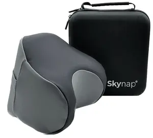 Skynap Neck Pillow - Blue, Black, Purple with Storage Case, Unlike U-Shaped Design, CertiPUR-US Memory Foam, Portable & Lightweight, Made in USA