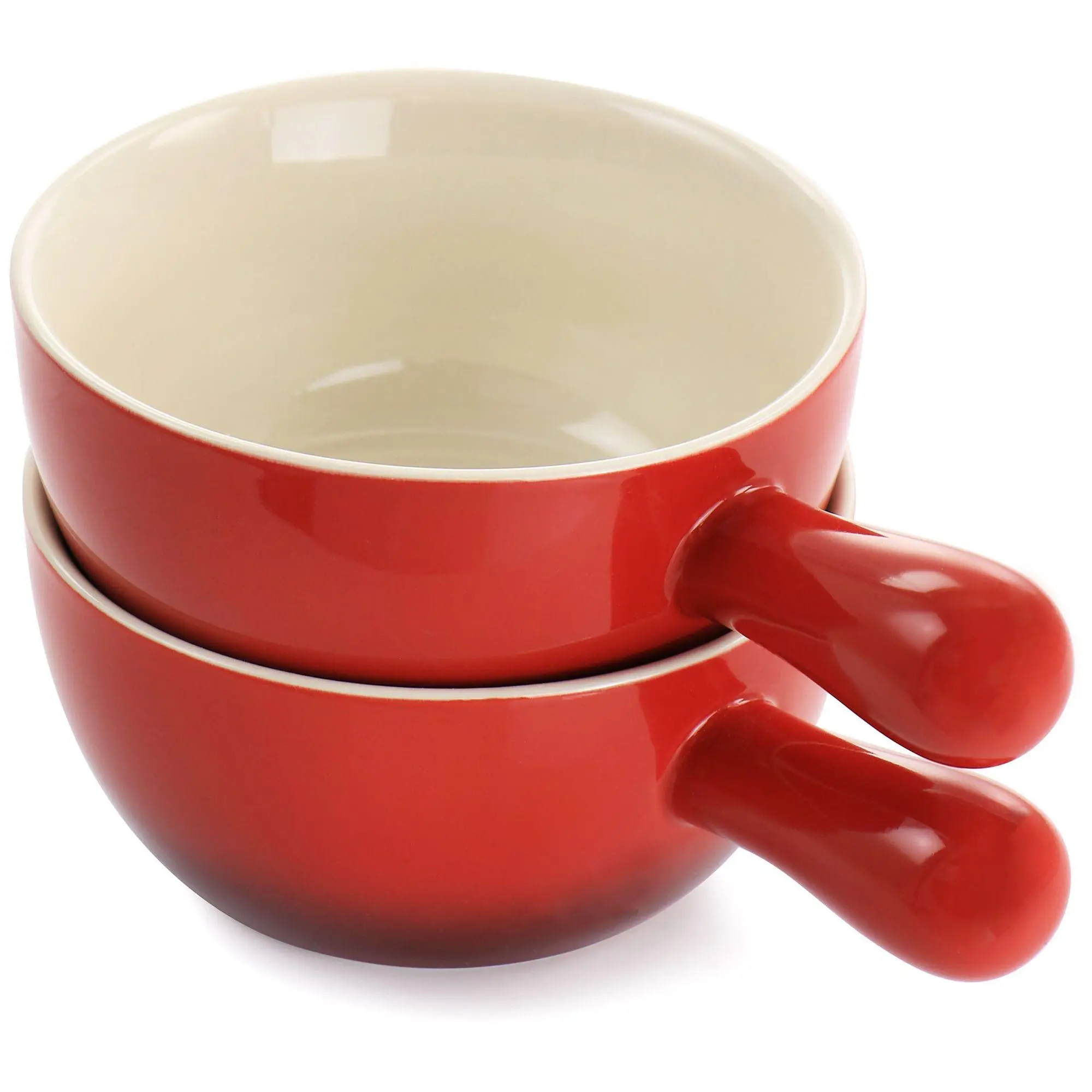 Crock-Pot 2 Piece Stoneware 22oz Soup Bowl Setw/ Long Handles