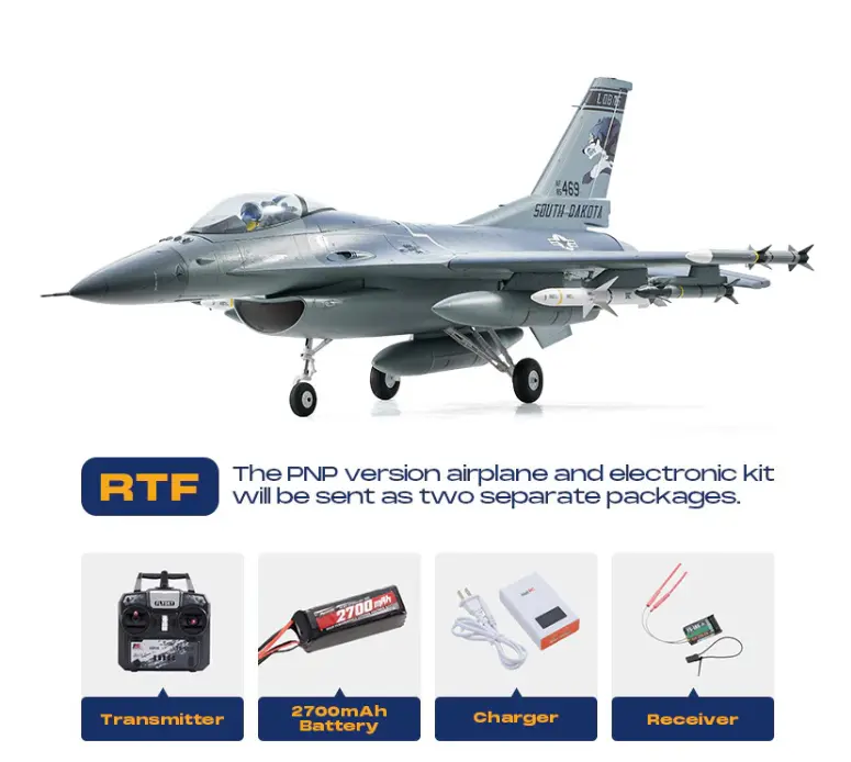 FMS EDF Jet 64mm F/16 Fighting Falcon RTF，Remote Control Aircraft,RC jet for adults ,Beginner / intermediate RC pilot, Hobby grade RC airplane, Outdoor RC jet ,RC warbird model,