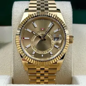 Men Sport Business Luxury Racing Gold Steel Automatic Homage Custom Watch