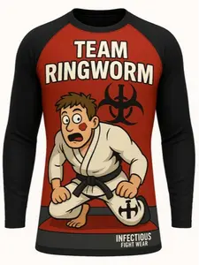 Infectious Fight Wear Team Ringworm Version Long Sleeve Rash Guard for MMA Jiu Jitsu Grappling and Wrestling - Essential Training Gear