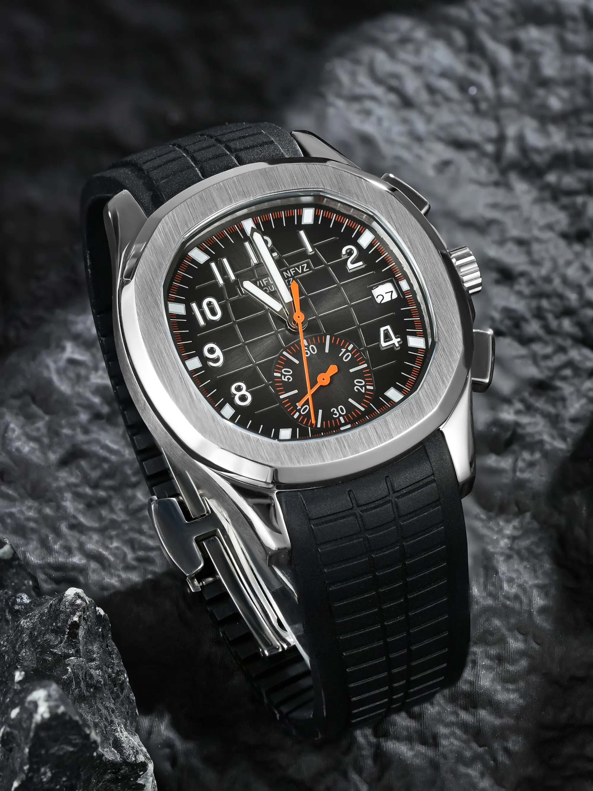 NAVIFLZ NFVZ 2026 Luxury Brand Men's Quartz Watch Rubber Strap Luminous Dial Sports Casual Business Wristwatch Waterproof Man Watch