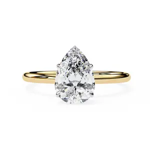 Classic Pear Diamond Solitaire Engagement Ring