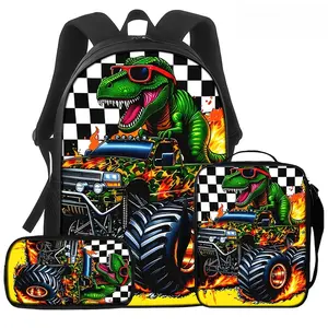 [Dinosaur Backpack Set] 1pc/2pcs/3pcs Dinosaur Monster Truck Backpack - Travel, Outdoor Activities, or Daily Use - Ideal for Individuals