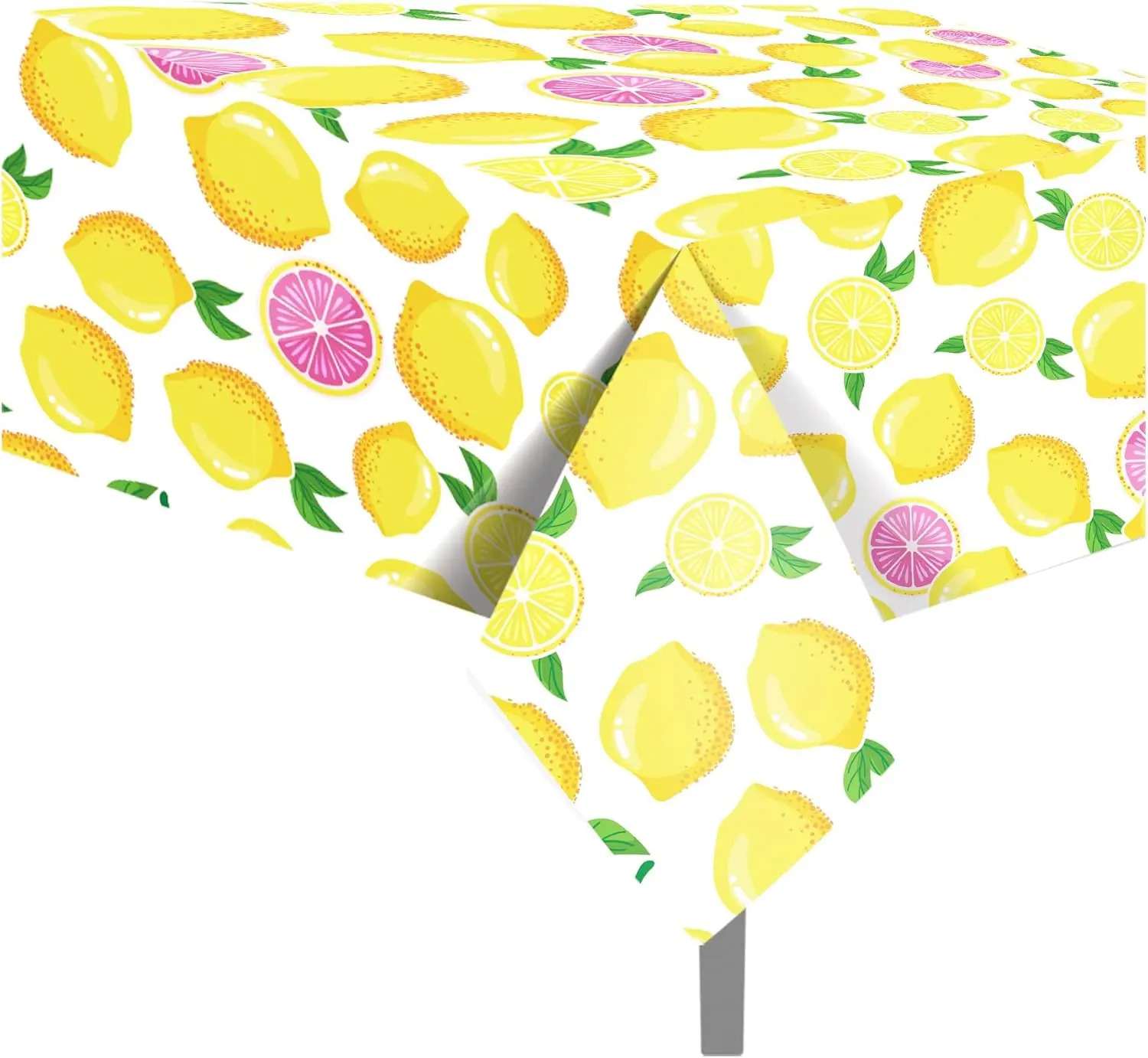1 Pack 54x87 Inch Long Rectangular Table Cover for Party,Disposable Fruit Print Tablecloth, Lemon Orange Avocado Strawberry Watermelon Cherry Pattern Plastic Table Cover for Birthday Party, Summer Picnic, Holiday Dinner, Buffet & Kitchen Table Decor