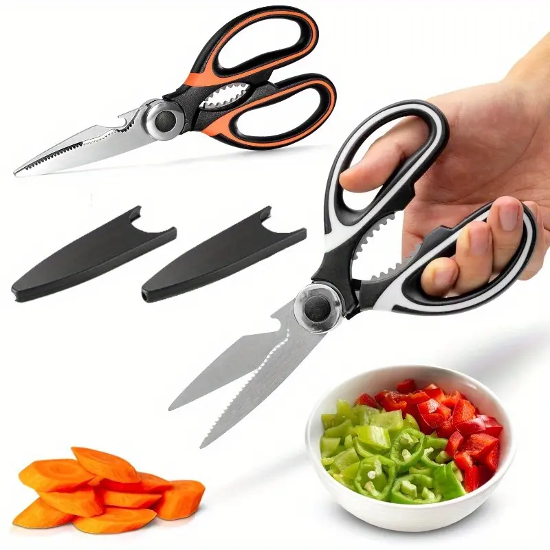 A Set of 2/4 Pcs Kitchen Scissors,Stainless Steel Scissors Multipurpose Sharp Scissors,Ideal for Cutting Meat,Food,Fish,Sharp Blades And Comfortable Grip,Halloween Christmas Party Gifts,Tools & Hardware