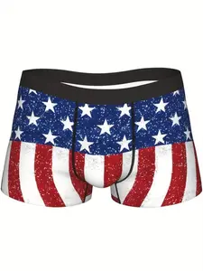 Men'S Patriotic American Flag Underwear - Soft And Comfortable Breathable Briefs Featuring a Stars And Stripes Design in Red, White, And Blue, Ideal for Daily Casual Use - A Unique Gift Idea for Men, Comfortable Fit, Durable Print