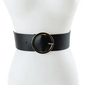 Round Buckle Belt - Black