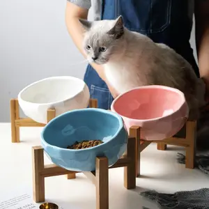 Pet bowl oblique mouth cat bowl food bowl dog bowl method bucket food bowl kitten  bowl