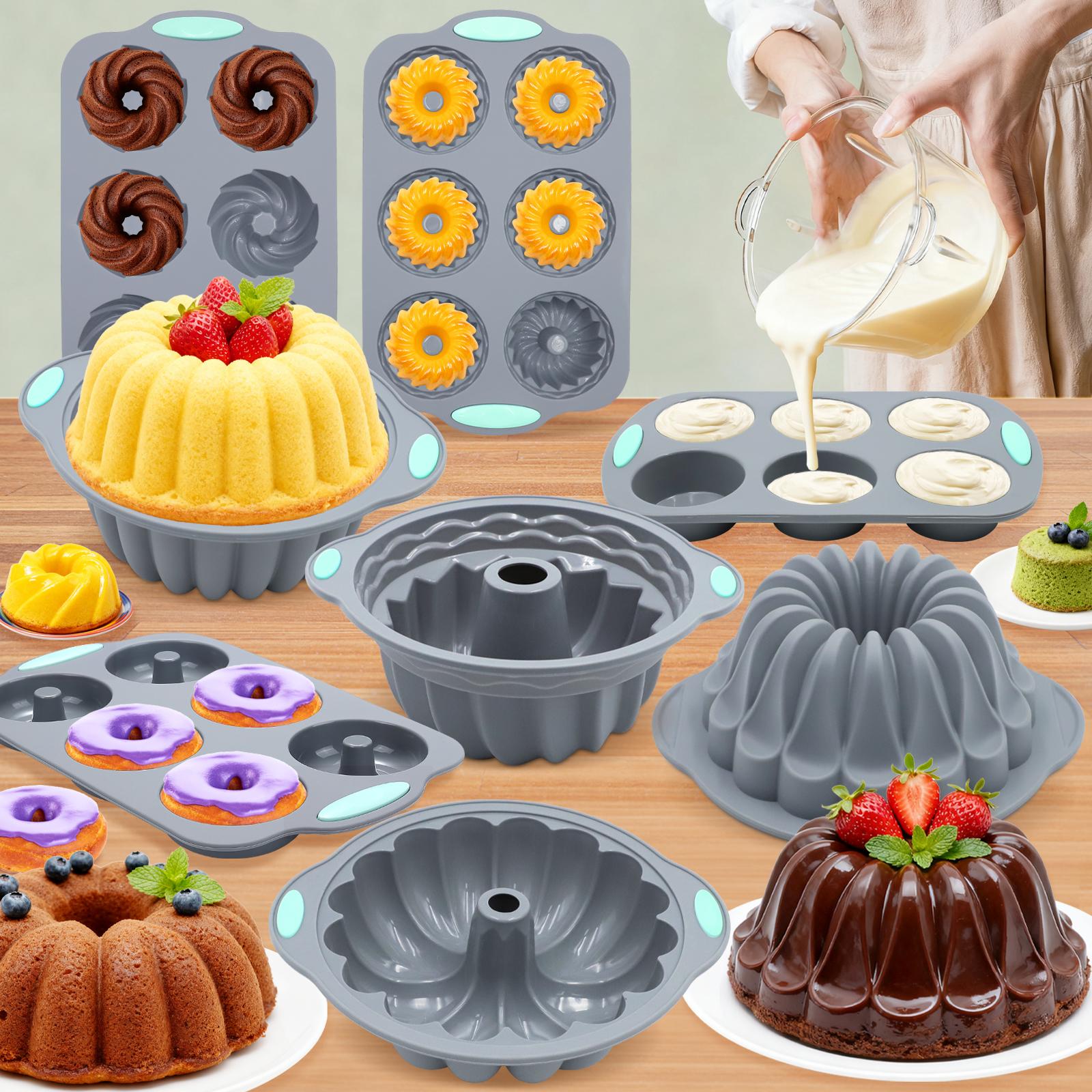 29/21/8 Pieces, Silicone Cake Pans,  Jello Mold, Silicone Molds for Homemade Cake, Bread and Jello, Non-Stick, elly, chocolate, custard, pound cakes, ring cakes, pumpkin cakes, and more. Perfect for the special occasions like parties, Easter gifts