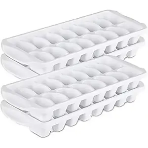 White Ice Cube Trays Stackable Ice Tray Easy Release White Ice Cube Trays, 16 Cube (1 Pack) Cover Kitchen