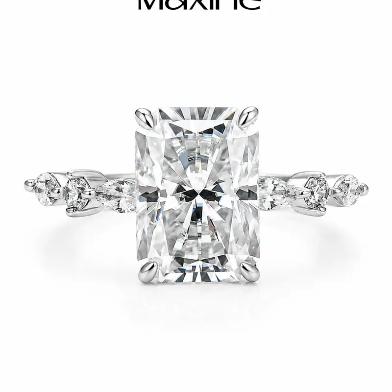 Maxine 3.5ct Radiant Cut Engagement Ring,Available in Lab-Created Moissanite,2026 Bride Wedding Affordable Luxury,Elegant Fashion Jewelry,Tarnish-resistant Gold Plated,Travel-friendly Ring