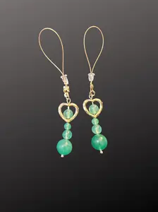 Handmade Gemstone Non‑Piercing Heart Nipple Rings • Adjustable Faux Body Jewelry • Rose Quartz, Amethyst, Green Aventurine