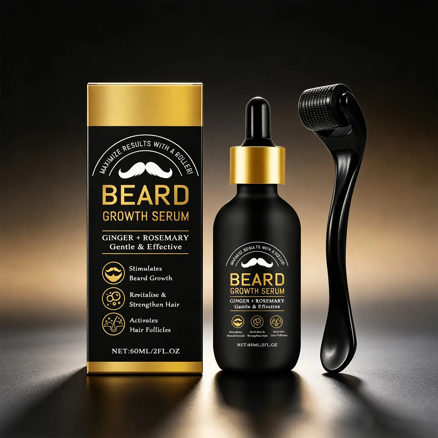 Men‘s Beard Care Oil – Nourishing Daily Grooming Serum, Softens Coarse Hair & Hydrates Skin, Fills Patchy Areas for Fuller Well-Groomed Look