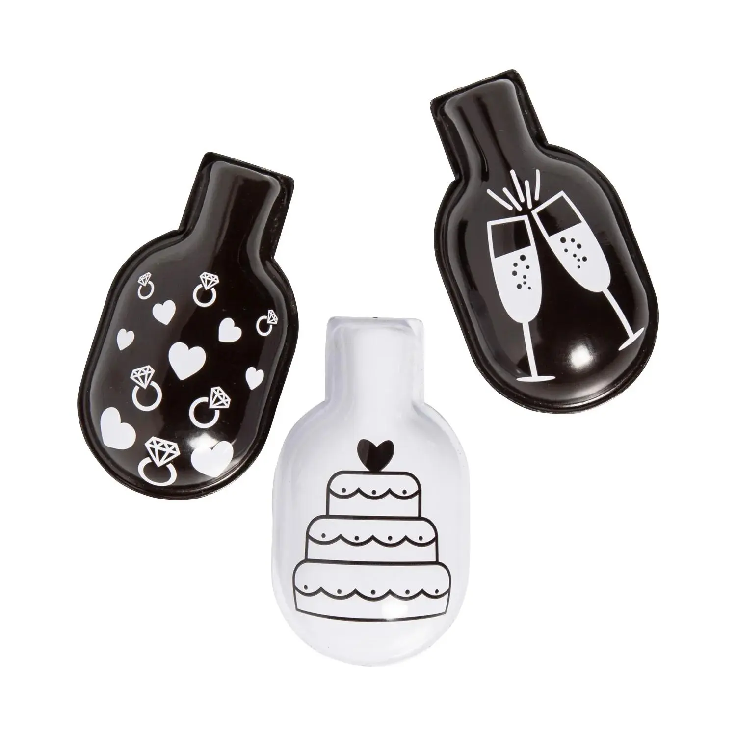 Mini Metal Finger Clicker Noisemaker Toys - 12 Pc Unisex Manual Multicolor Percussion Instruments for Weddings