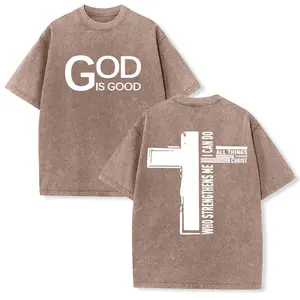 God Is Good Philippians Cross Unisex Washed T-Shirt 2