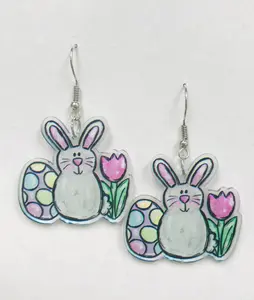Acrylic Easter Bunny eggs earrings