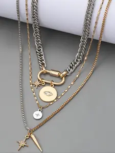 Gift box included Three layers of gold and silver, Multilayer necklace, one statement. This mixed metal chain necklace gives you the best of both worlds. Bold enough for a night out, subtle enough for the office