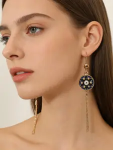 Mysterious Devil Eye Disk Fringe Earrings for Women, Retro Style Hoop Earrings, Unique Design High-End Jewelry, All Seasons Accessory
