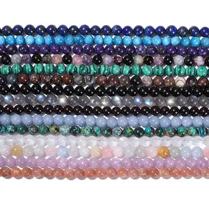8MM High Quality Varied Kinds Natural Gemstone Beads Smooth Round Loose Beads DIY Jewelry  Making Design Handmade Crafts Bracelet, Necklace, Earrings,Semi Precious Stone, Spacer beads
