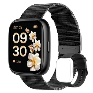 TOOBUR 1.83 Inch Touch Screen Smart Watch with Replacement Band, Multifunction Sports Fitness Watch for iOS & Android Phone,gift for him/her.heart rate monitor,Sleep monitor Smart Watch