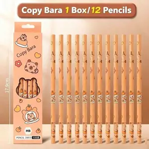 12 Box Pencils, Capybara Design, Essential Tool for Illustrators, Office, Drawing, Accounting, Daily Gifts, Perfect for Creative Work
