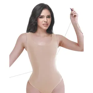 Curveshe Women's Sexy Back Lace-up Seamless Tummy Control Bodysuit