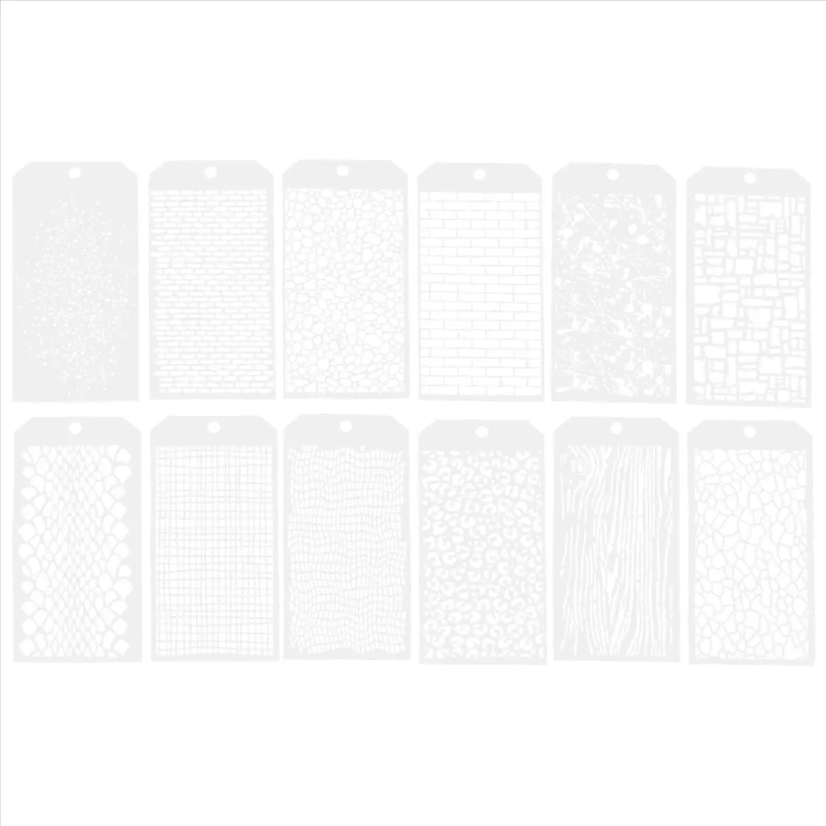 12 Pieces Stencils for Crafts, Brick Dot Layering Stencils Mixed Media Art Texture Stencils for Painting on Card Making
