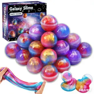 36/24 Cosmic Theme Valentine Slime Set, Includes Galaxy Ball, Perfect for Kids Classroom Exchange Gifts, Creative Imagination Play Time