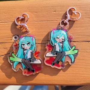 Hatsune Miku  Monitoring Ver Keychain Acrylic Charm - Cute Bag Charm Keychain for Keys & Backpacks, Kawaii Gift for Fans!