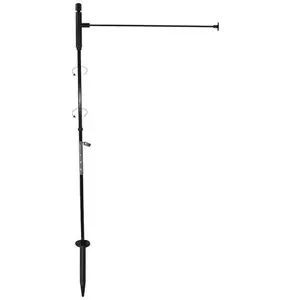 In the Breeze 4583 Pivoting Low-Profile Garden Flag Pole 33 Inches High 15 Inches Wide Black Fiberglass Easy Assembly