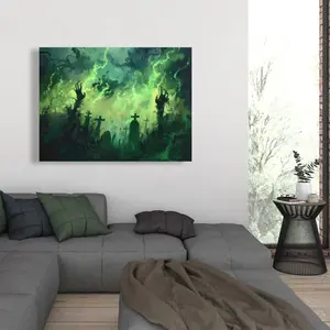212 MAIN Artistic Reaching Hell Turquoise Photo Artwork - 36x48 in. Wall Decor, Home Supplies Print, Ideal Gift (Model C1RC3648J3SR5S)