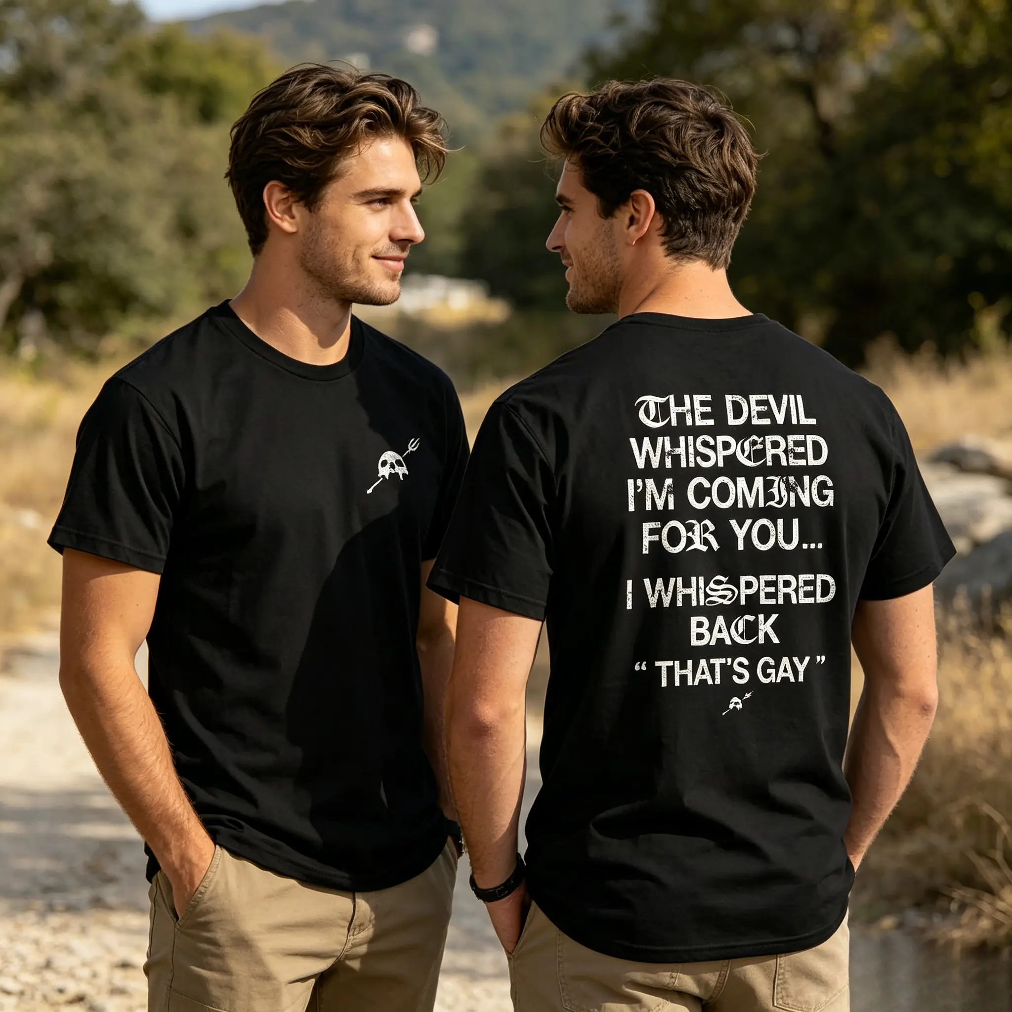 100% Cotto The Devil Whispered I'm Coming For You Men's T-Shirt, Training Tee Funny tee