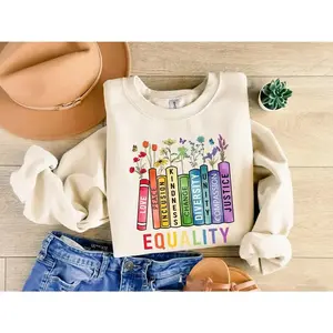 Equal Rights Sweatshirt & Shirt, Book Flower Shirt, Social Justice T-Shirt, Equality Peace Love Kindness Shirt, Feminist Gift for Her, Women Rights Shirt