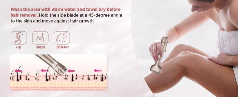 Portable Rechargeable Hair Removal Kit for Women - 2 in 1 Electric Razor for Face, Body, Leg, Bikini, Underarm & Arm - Brush Shaver Trimmer