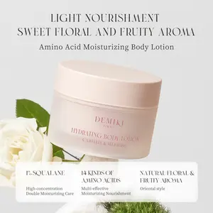 DEMIKI Hydrating Body Lotion (Camellia & Blueberry) -Moisturizer for Dry Skin Deep Nourishing Natural Beeswax Vitamin E Exclusive Fragrant Experience 200ml