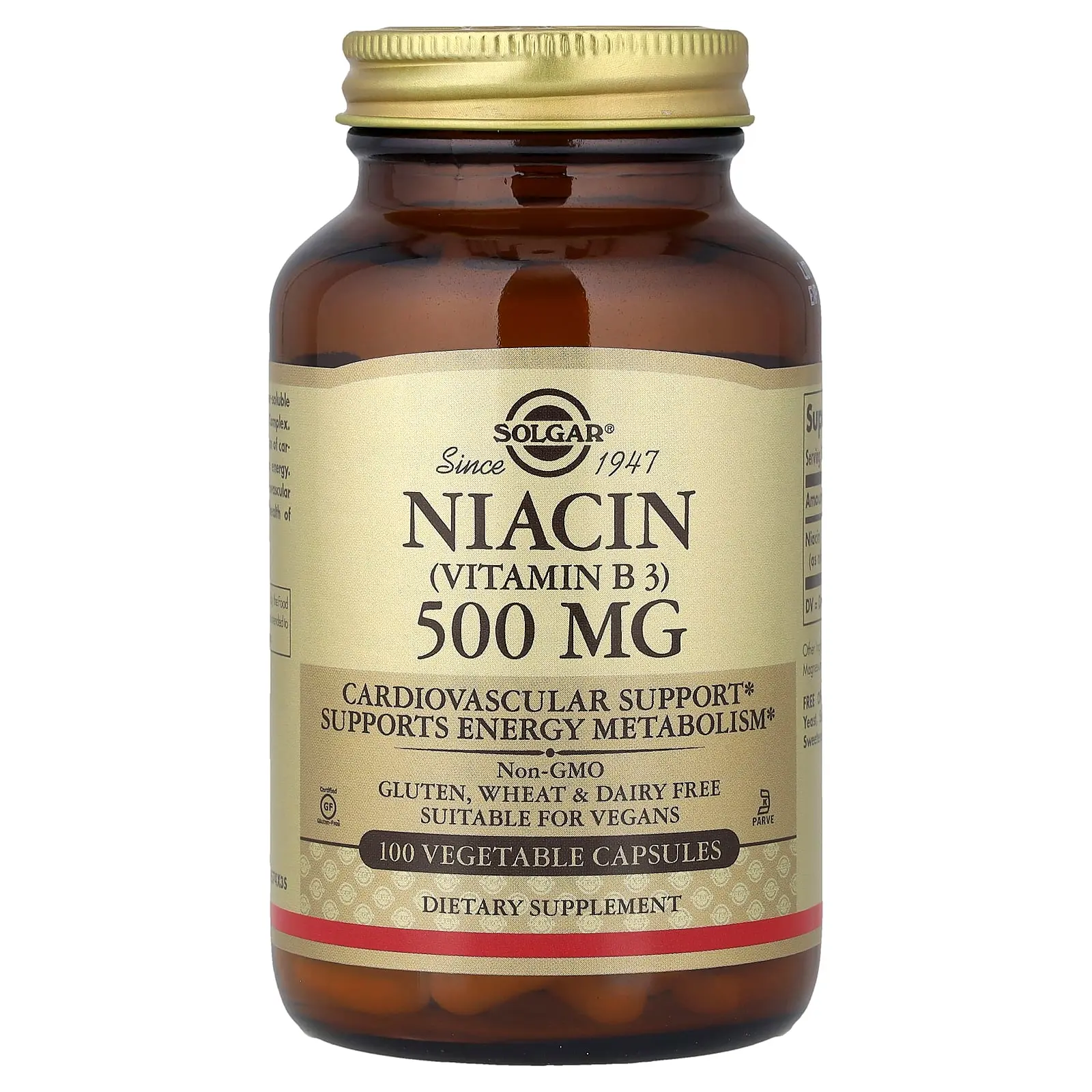 Solgar Niacin (Vitamin B 3), 500 mg, 100 Vegetable Capsules Solgar Niacin (Vitamin B 3), 500 mg, 100 Vegetable Capsules
