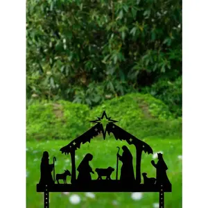Christmas Nativity Scene Outdoor Projection Decor - Holy Night Religious Light-Up Ornament For Lawn Yard Garden Holiday Display