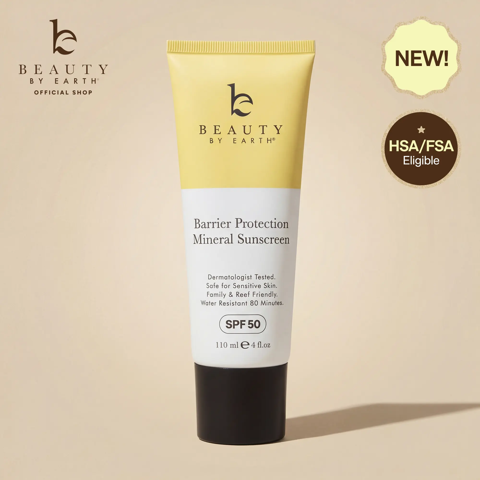 Beauty by Earth Barrier Protection Mineral Body Sunscreen SPF 50 - Hydrating No White Cast SPF Protection for Sensitive Skin sunscreen