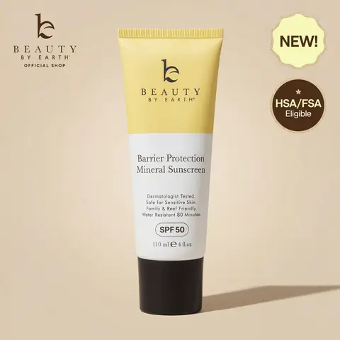Beauty by Earth Barrier Protection Mineral Body Sunscreen SPF 50 - Hydrating No White Cast SPF Protection for Sensitive Skin