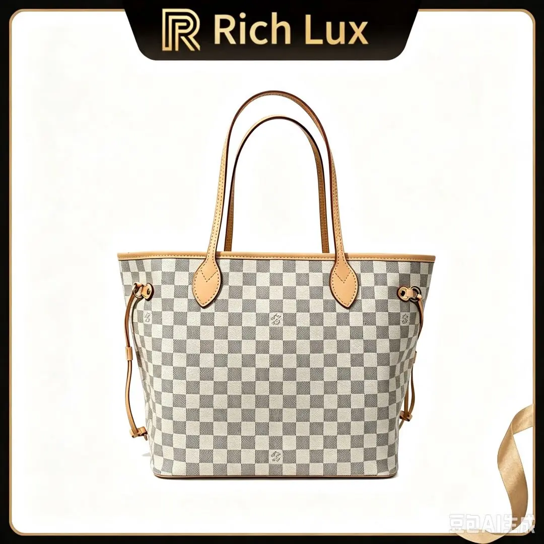 Pre-owned Louis Vuitton Pre Loved Authentic Neverfull GM Damier Azur Tote Bag